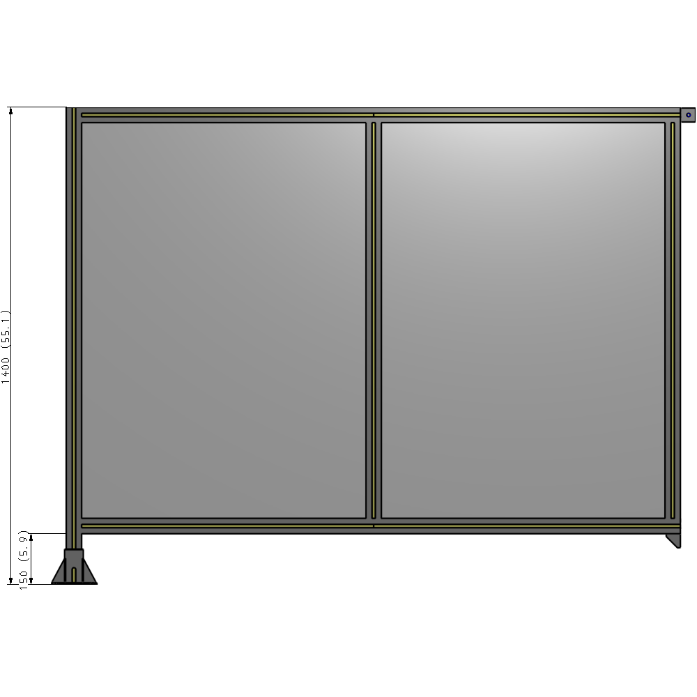 B1-1400-1800-0150-TYPFK GUARDING PANEL 1400MM TALL X 1800MM WIDE 1/4'' POLYCARBONATE
