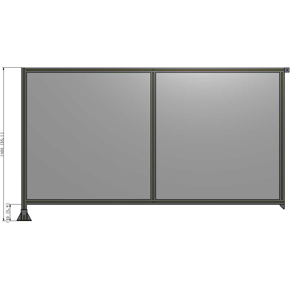 B1-1400-2400-0150-TYPFK GUARDING PANEL 1400MM TALL X 2400MM WIDE 1/4'' POLYCARBONATE