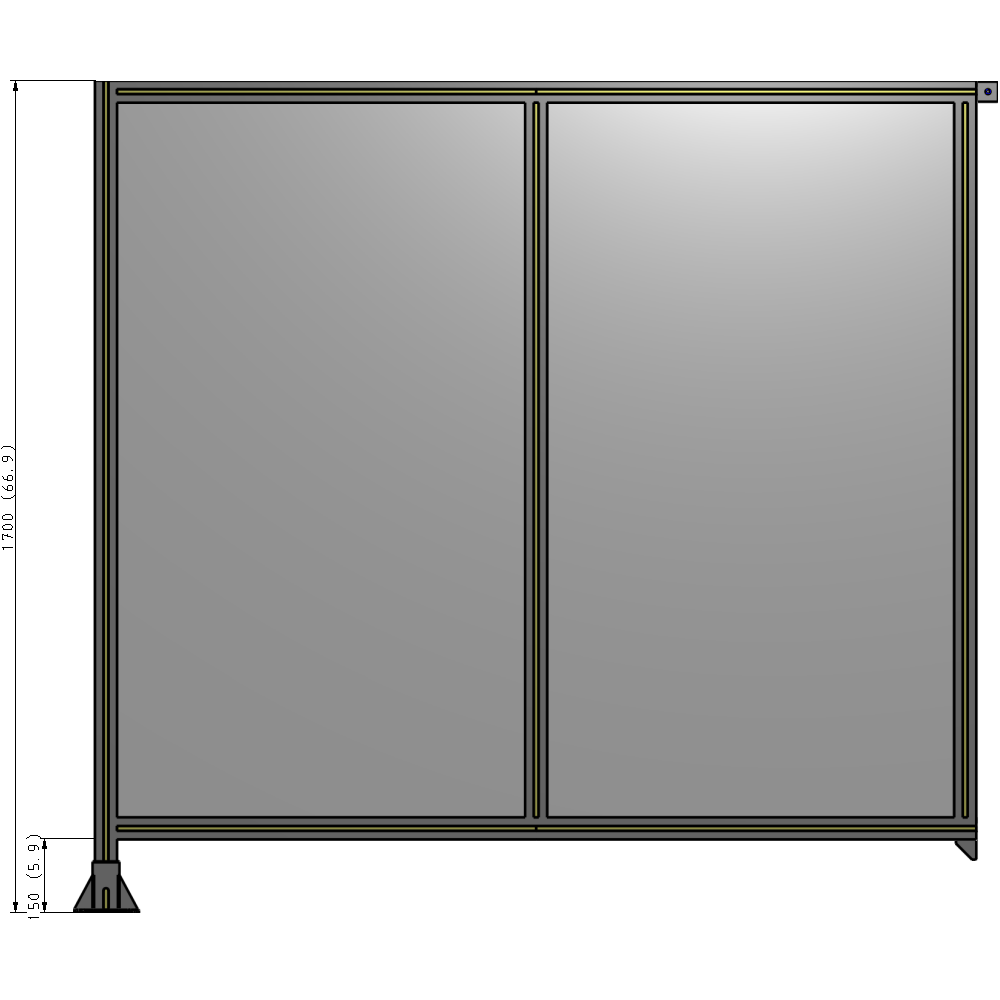 B1-1700-1800-0150-TYPFA GUARDING PANEL 1700MM TALL X 1800MM WIDE 1/4'' POLYCARBONATE