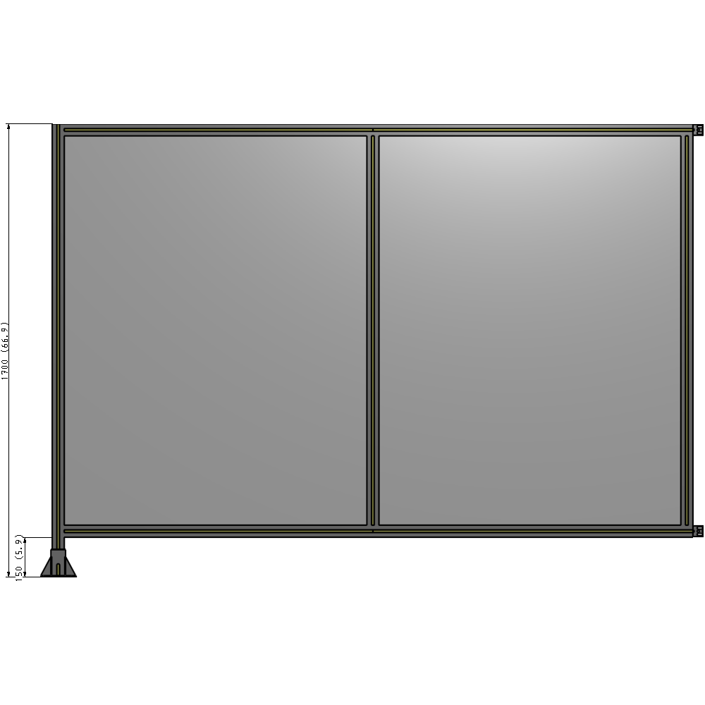 B1-1700-2400-0150-HYPFK GUARDING PANEL 1700MM TALL X 2400MM WIDE 1/4'' POLYCARBONATE