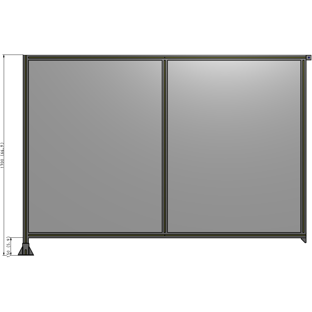 B1-1700-2400-0150-TYPFK GUARDING PANEL 1700MM TALL X 2400MM WIDE 1/4'' POLYCARBONATE