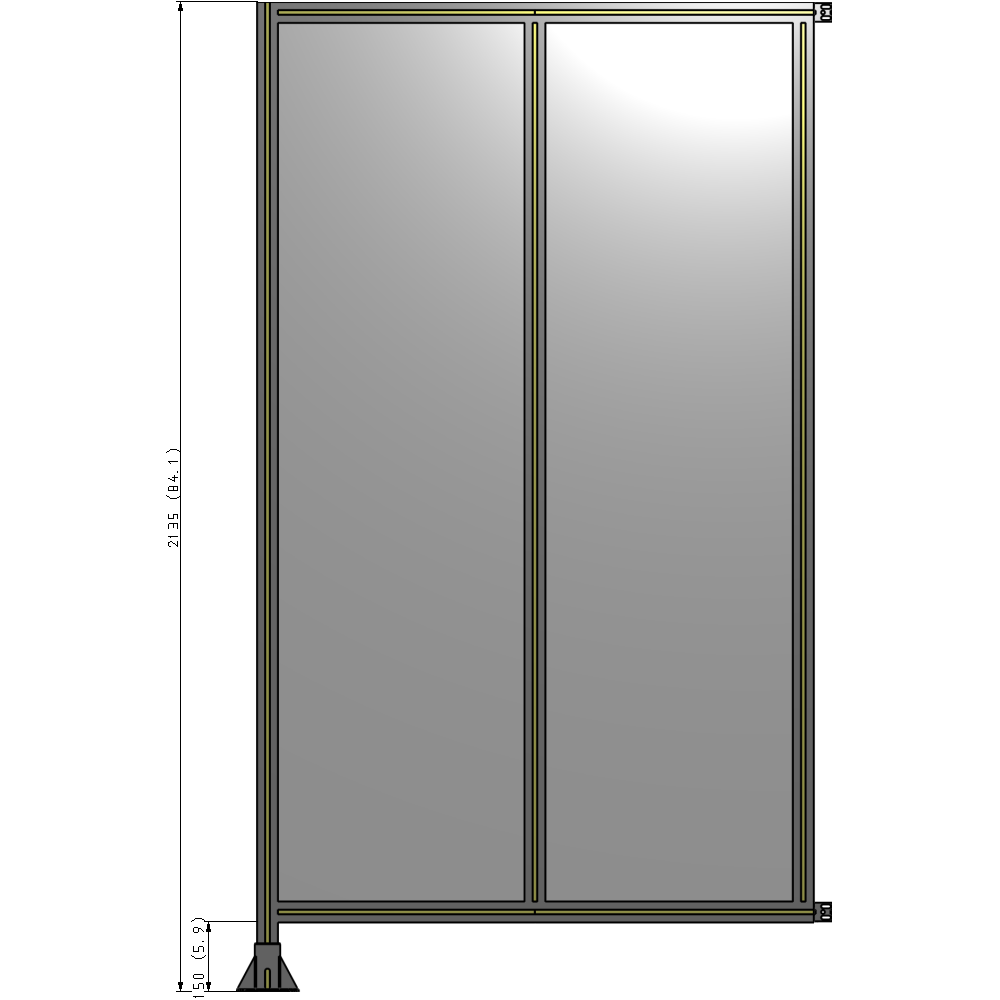 B1-2135-1200-0150-HYPFK GUARDING PANEL 2135MM TALL X 1200MM WIDE 1/4'' POLYCARBONATE
