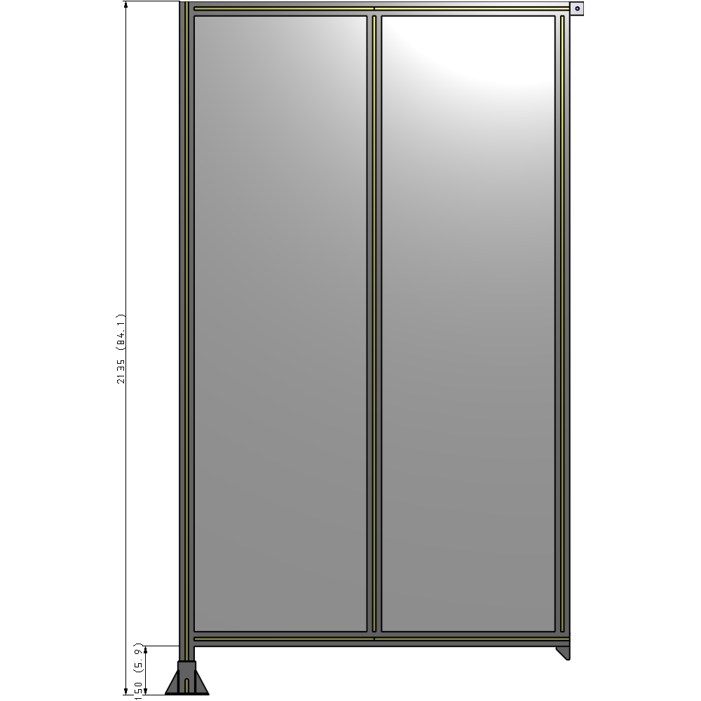 B1-2135-1200-0150-TYPFA GUARDING PANEL 2135MM TALL X 1200MM WIDE 1/4'' POLYCARBONATE