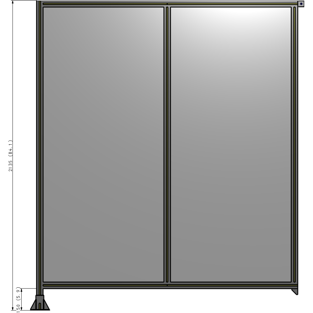 B1-2135-1800-0150-TYPFK GUARDING PANEL 2135MM TALL X 1800MM WIDE 1/4'' POLYCARBONATE