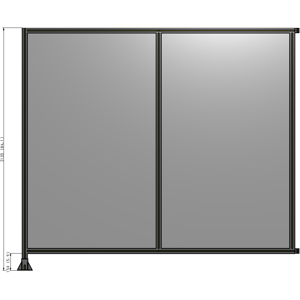B1-2135-2400-0150-HYPFK GUARDING PANEL 2135MM TALL X 2400MM WIDE 1/4'' POLYCARBONATE