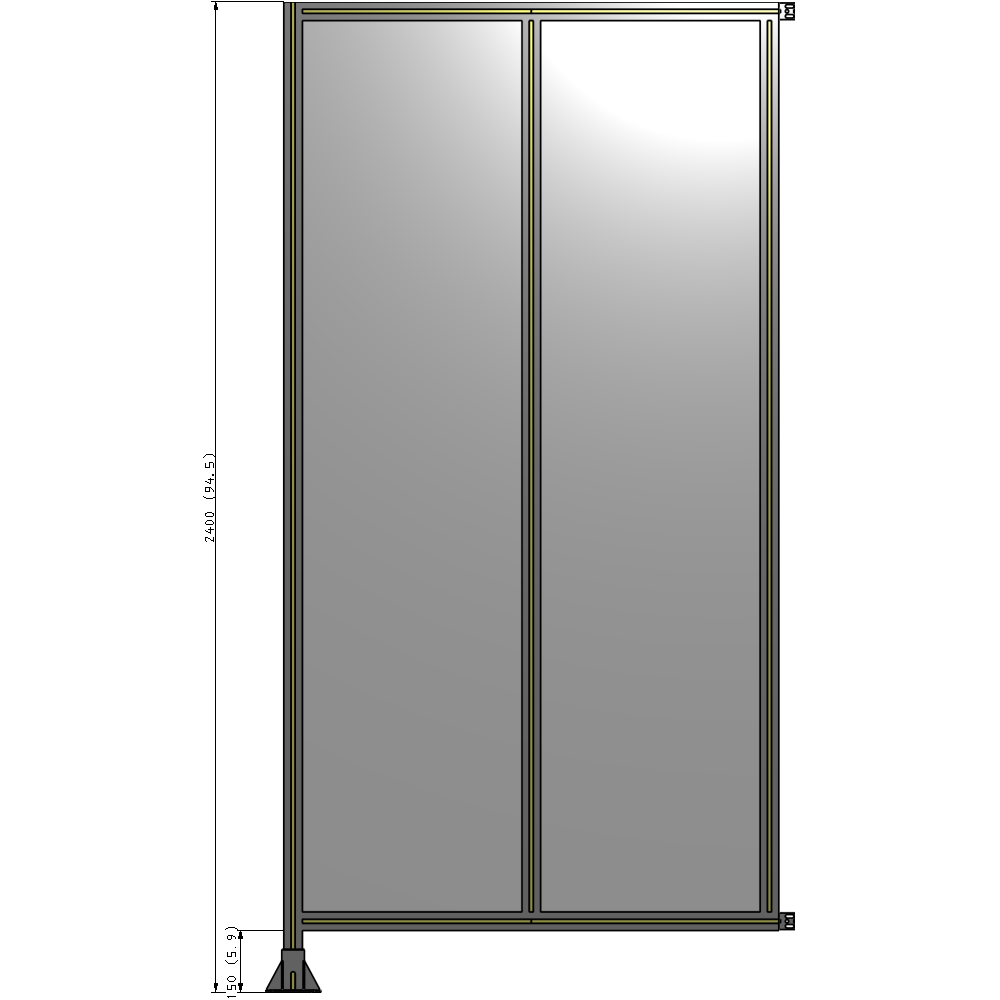 B1-2400-1200-0150-HYPFK GUARDING PANEL 2400MM TALL X 1200MM WIDE 1/4'' POLYCARBONATE