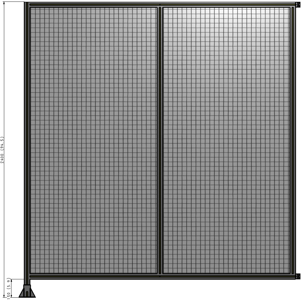 B1-2400-2200-0150-HYMFK GUARDING PANEL 2400MM TALL X 2200MM WIDE 1'' MESH