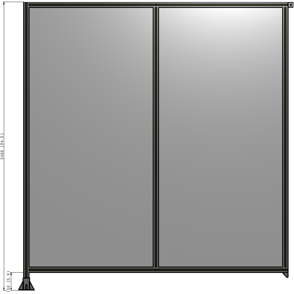 B1-2400-2200-0150-TYPFK GUARDING PANEL 2400MM TALL X 2200MM WIDE 1/4'' POLYCARBONATE