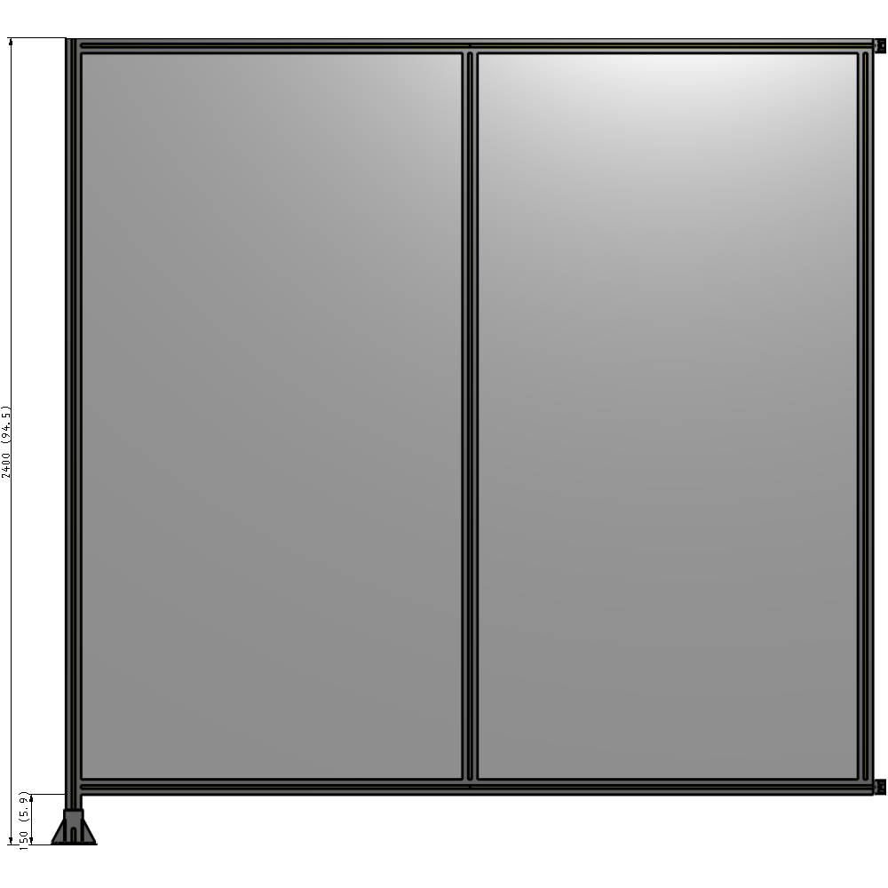 B1-2400-2400-0150-HYPFA GUARDING PANEL 2400MM TALL X 2400MM WIDE 1/4'' POLYCARBONATE