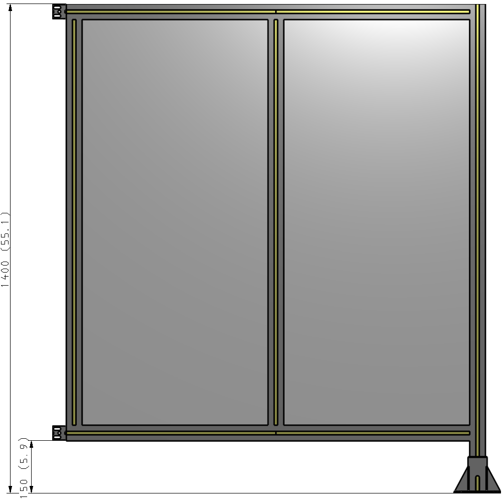B2-1400-1200-0150-HYPFK GUARDING PANEL 1400MM TALL X 1200MM WIDE 1/4'' POLYCARBONATE