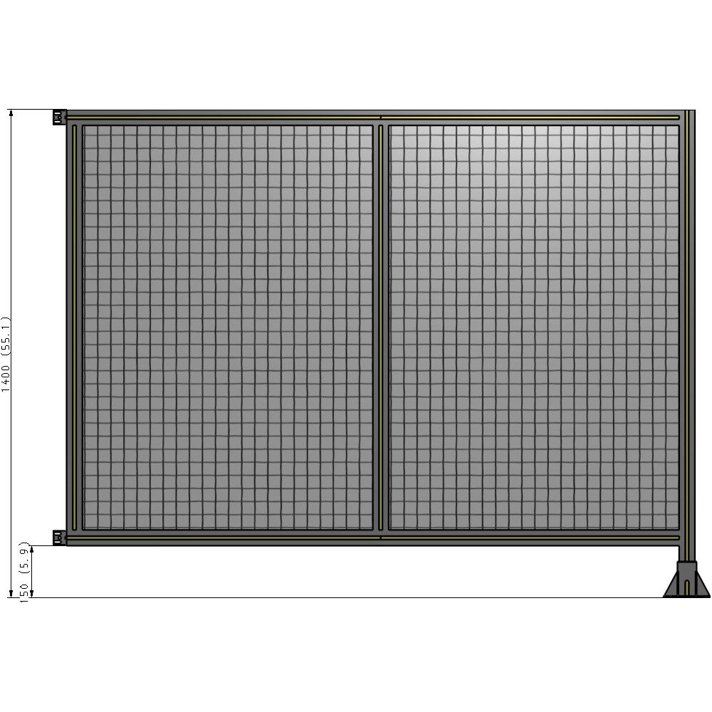 B2-1400-1800-0150-HYMFA GUARDING PANEL 1400MM TALL X 1800MM WIDE 1'' MESH