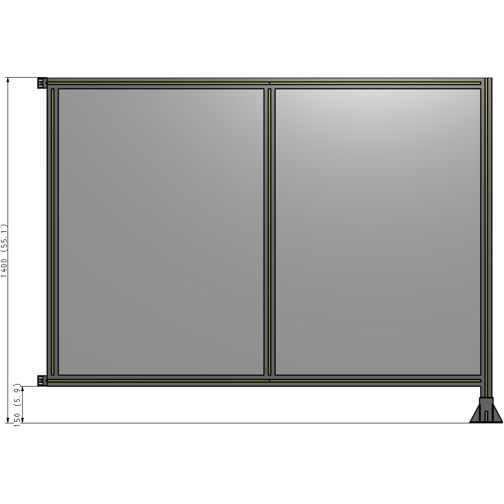 B2-1400-1800-0150-HYPFK GUARDING PANEL 1400MM TALL X 1800MM WIDE 1/4'' POLYCARBONATE