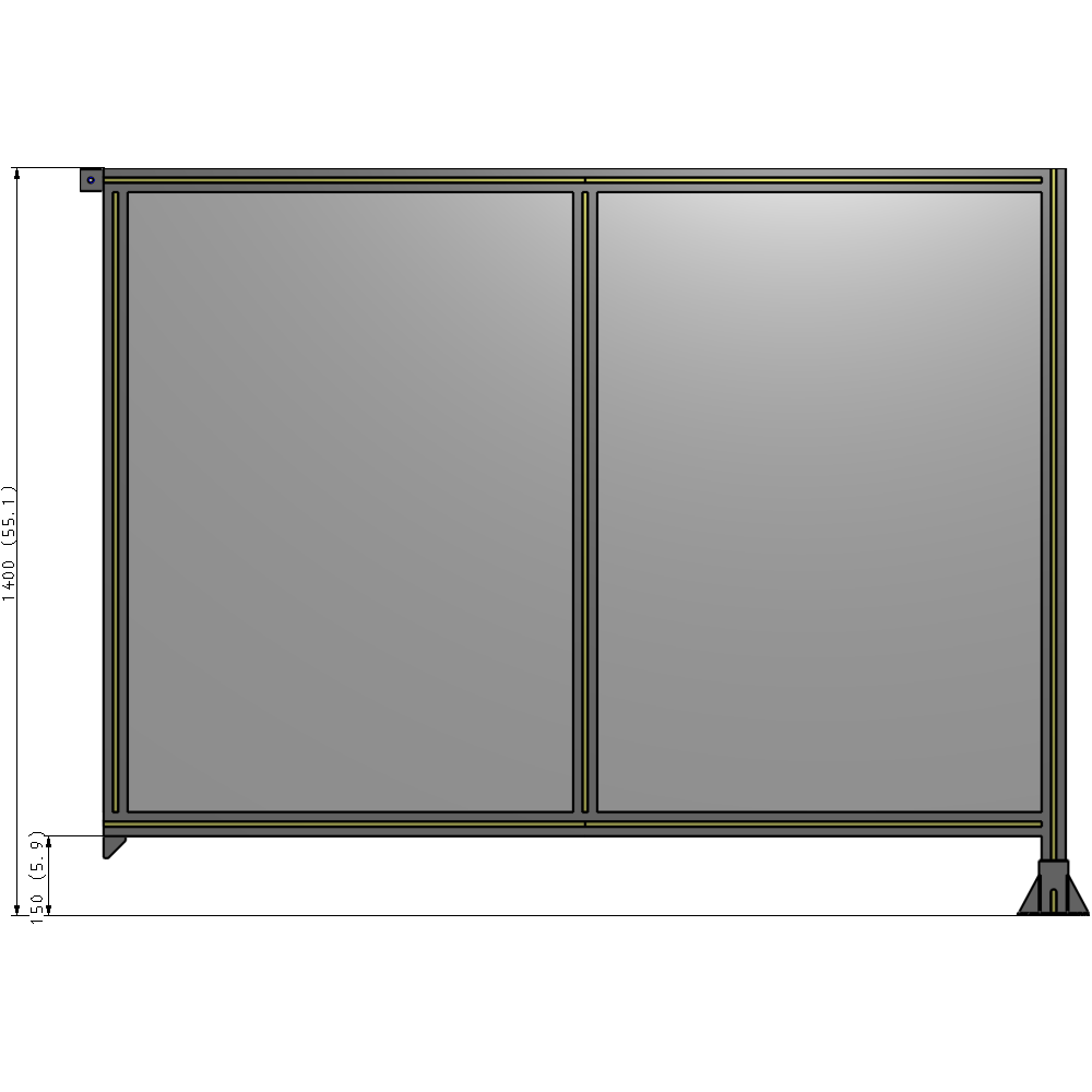 B2-1400-1800-0150-TYPFA GUARDING PANEL 1400MM TALL X 1800MM WIDE 1/4'' POLYCARBONATE