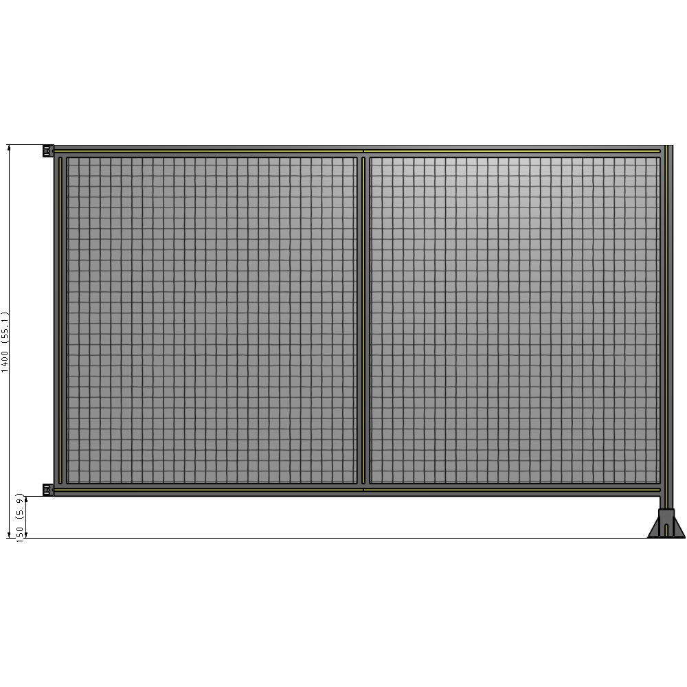 B2-1400-2200-0150-HYMFK GUARDING PANEL 1400MM TALL X 2200MM WIDE 1'' MESH