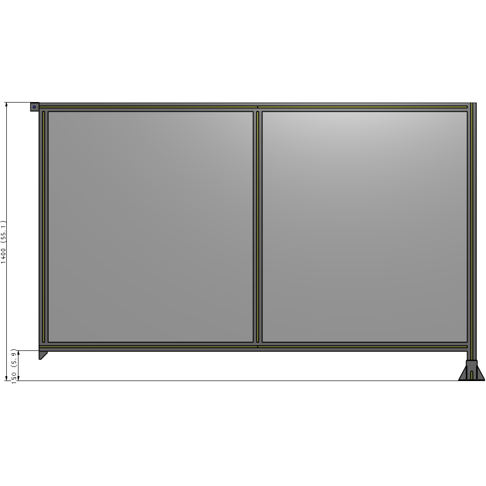 B2-1400-2200-0150-TYPFA GUARDING PANEL 1400MM TALL X 2200MM WIDE 1/4'' POLYCARBONATE