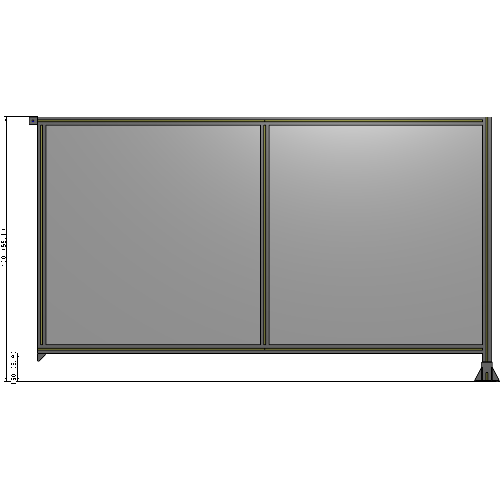 B2-1400-2400-0150-TYPFK GUARDING PANEL 1400MM TALL X 2400MM WIDE 1/4'' POLYCARBONATE