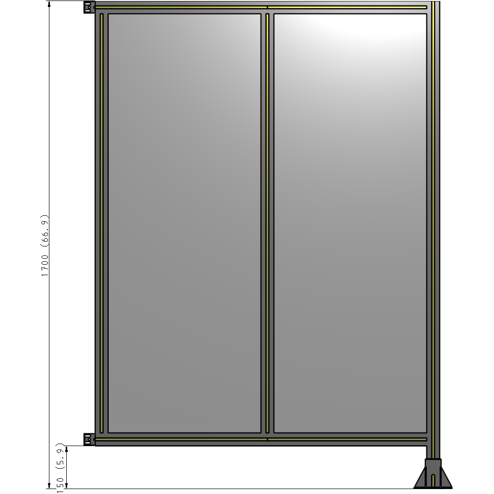 B2-1700-1200-0150-HYPFK GUARDING PANEL 1700MM TALL X 1200MM WIDE 1/4'' POLYCARBONATE