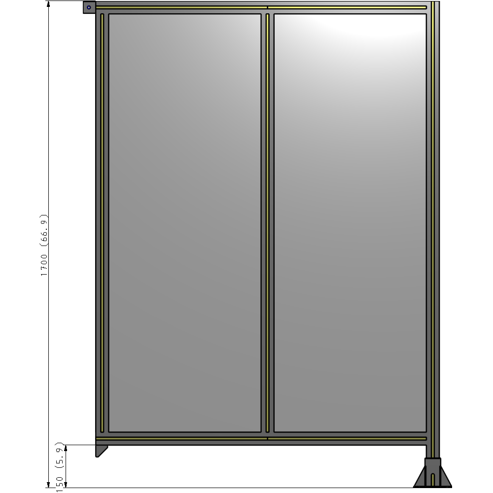B2-1700-1200-0150-TYPFK GUARDING PANEL 1700MM TALL X 1200MM WIDE 1/4'' POLYCARBONATE