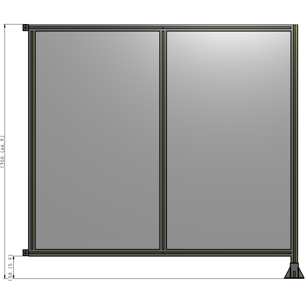 B2-1700-1800-0150-HYPFA GUARDING PANEL 1700MM TALL X 1800MM WIDE 1/4'' POLYCARBONATE