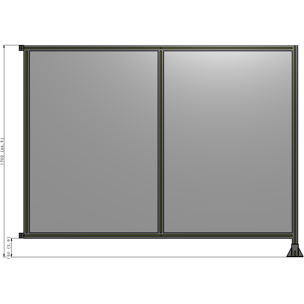 B2-1700-2200-0150-HYPFK GUARDING PANEL 1700MM TALL X 2200MM WIDE 1/4'' POLYCARBONATE