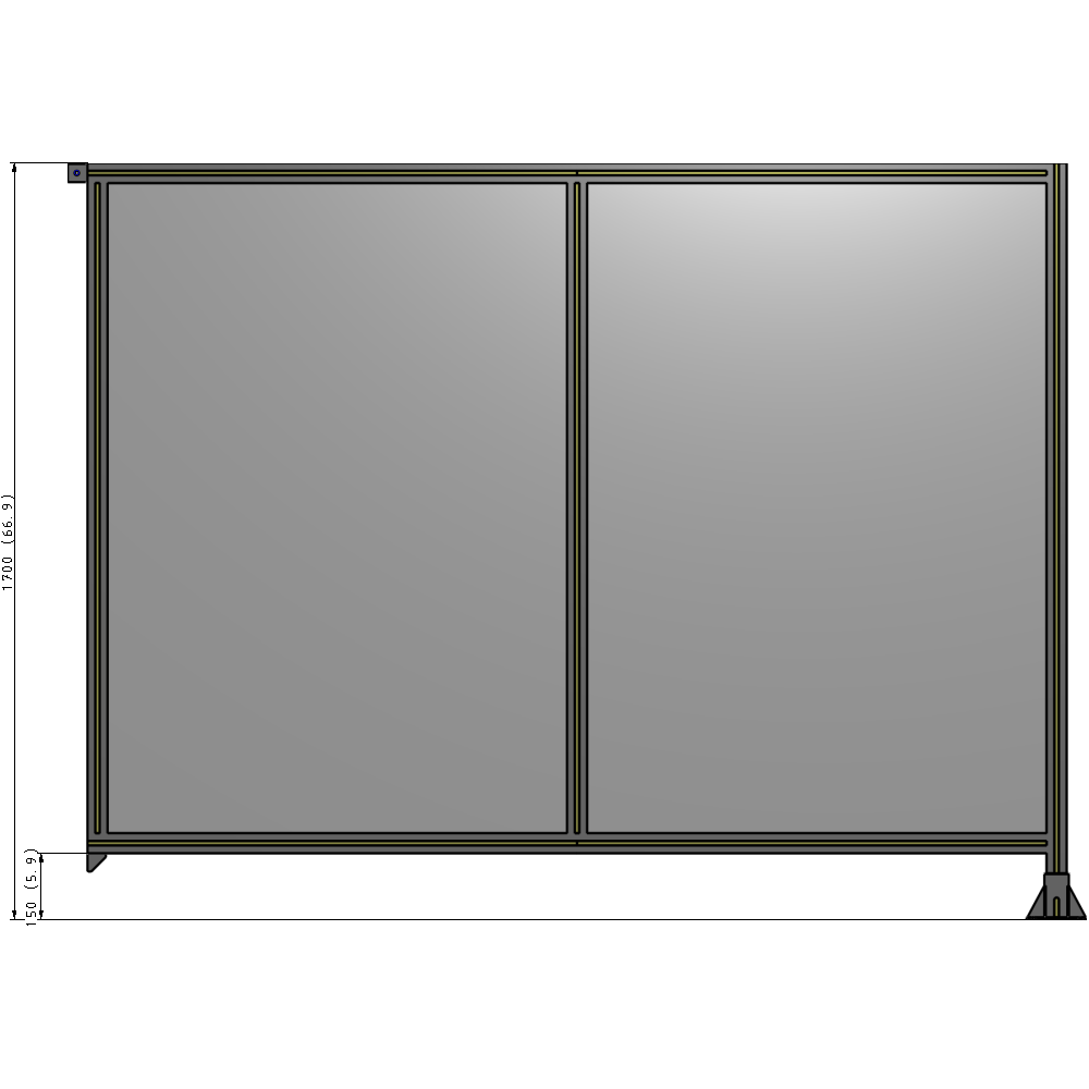 B2-1700-2200-0150-TYPFK GUARDING PANEL 1700MM TALL X 2200MM WIDE 1/4'' POLYCARBONATE