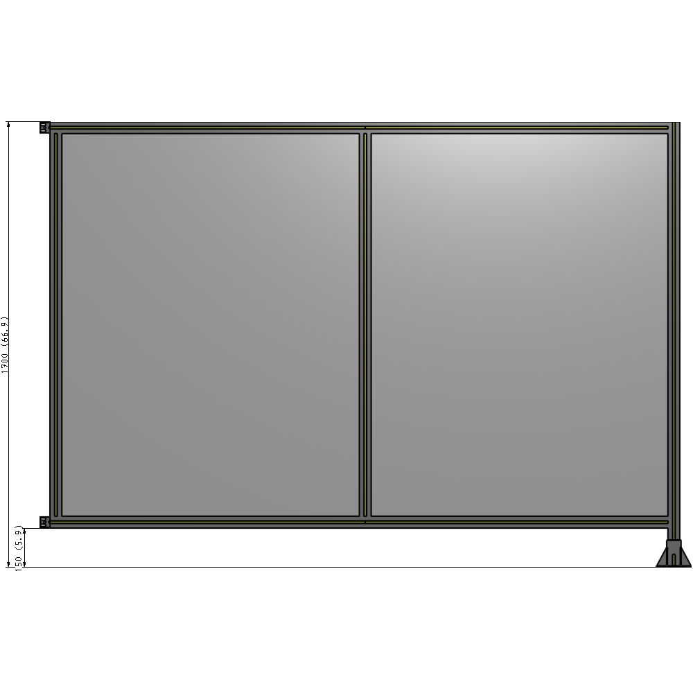 B2-1700-2400-0150-HYPFK GUARDING PANEL 1700MM TALL X 2400MM WIDE 1/4'' POLYCARBONATE