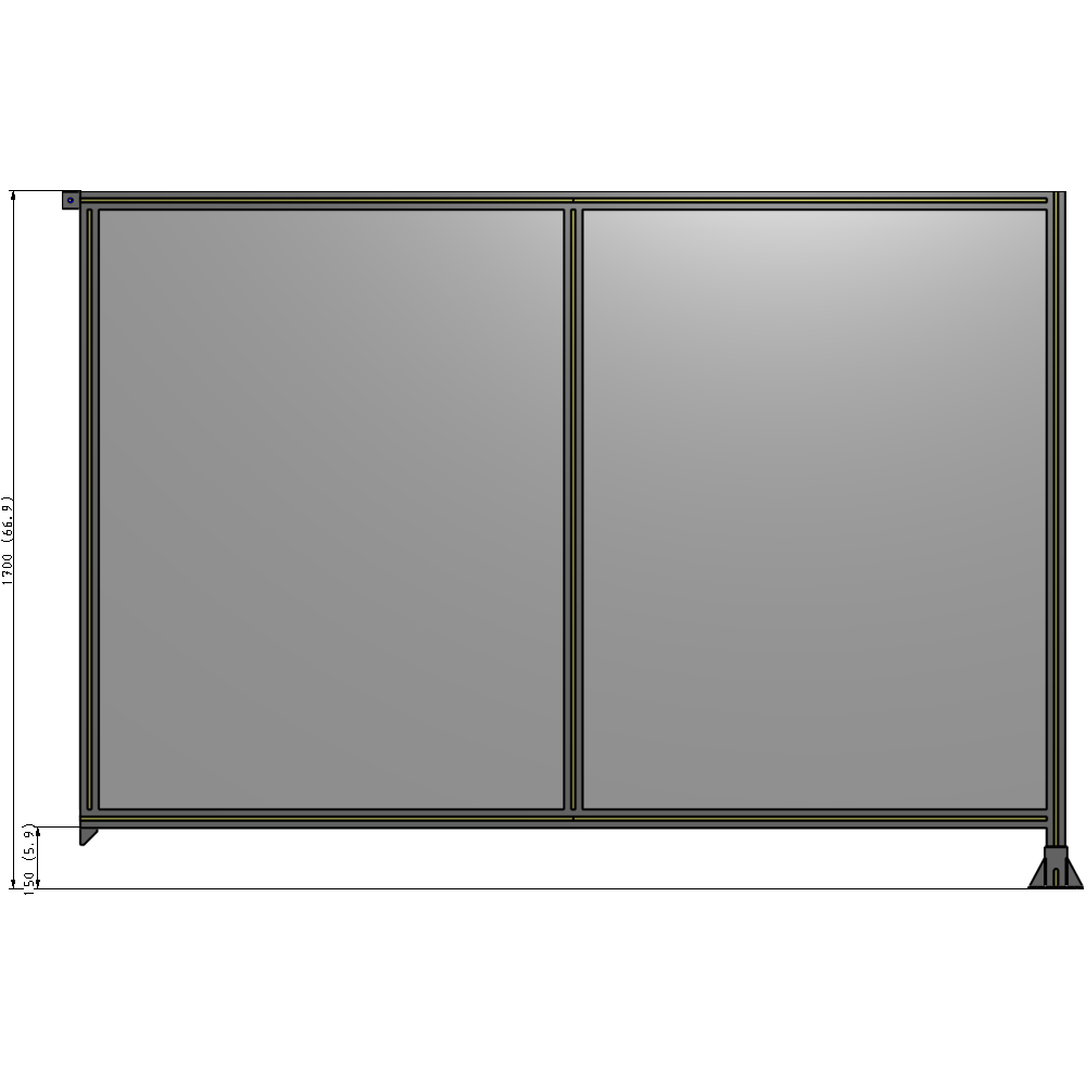 B2-1700-2400-0150-TYPFK GUARDING PANEL 1700MM TALL X 2400MM WIDE 1/4'' POLYCARBONATE