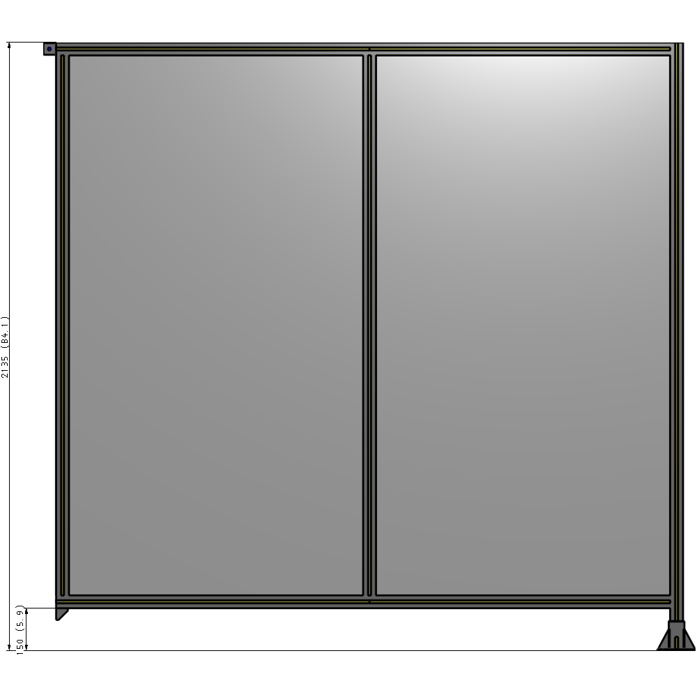B2-2135-2200-0150-TYPFA GUARDING PANEL 2135MM TALL X  2200MM WIDE 1/4'' POLYCARBONATE
