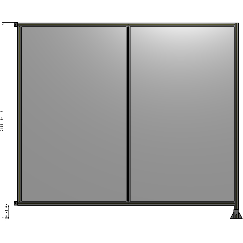 B2-2135-2400-0150-HYPFK GUARDING PANEL 2135MM TALL X 2400MM WIDE 1/4'' POLYCARBONATE