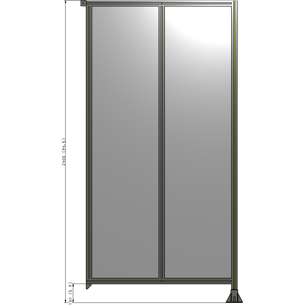B2-2400-1200-0150-TYPFA GUARDING PANEL 2400MM TALL X 1200MM WIDE 1/4'' POLYCARBONATE