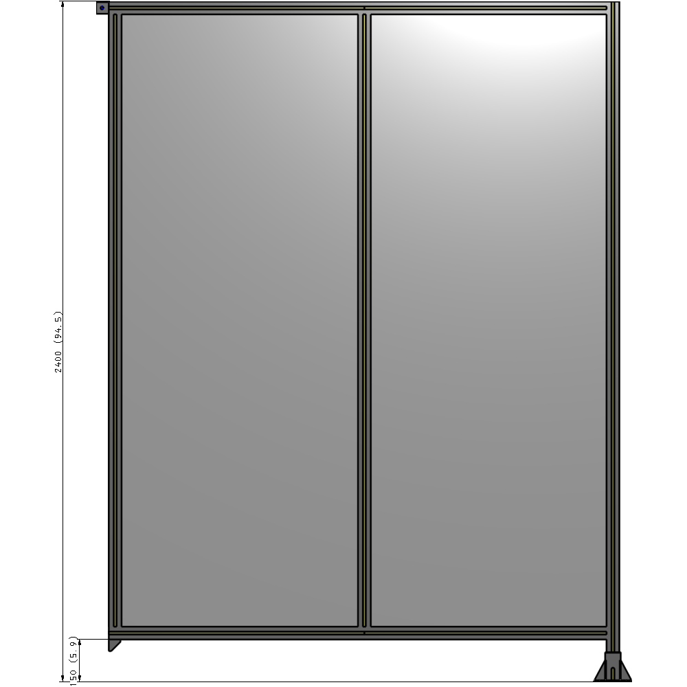 B2-2400-1800-0150-TYPFK GUARDING PANEL 2400MM TALL X 1800MM WIDE 1/4'' POLYCARBONATE