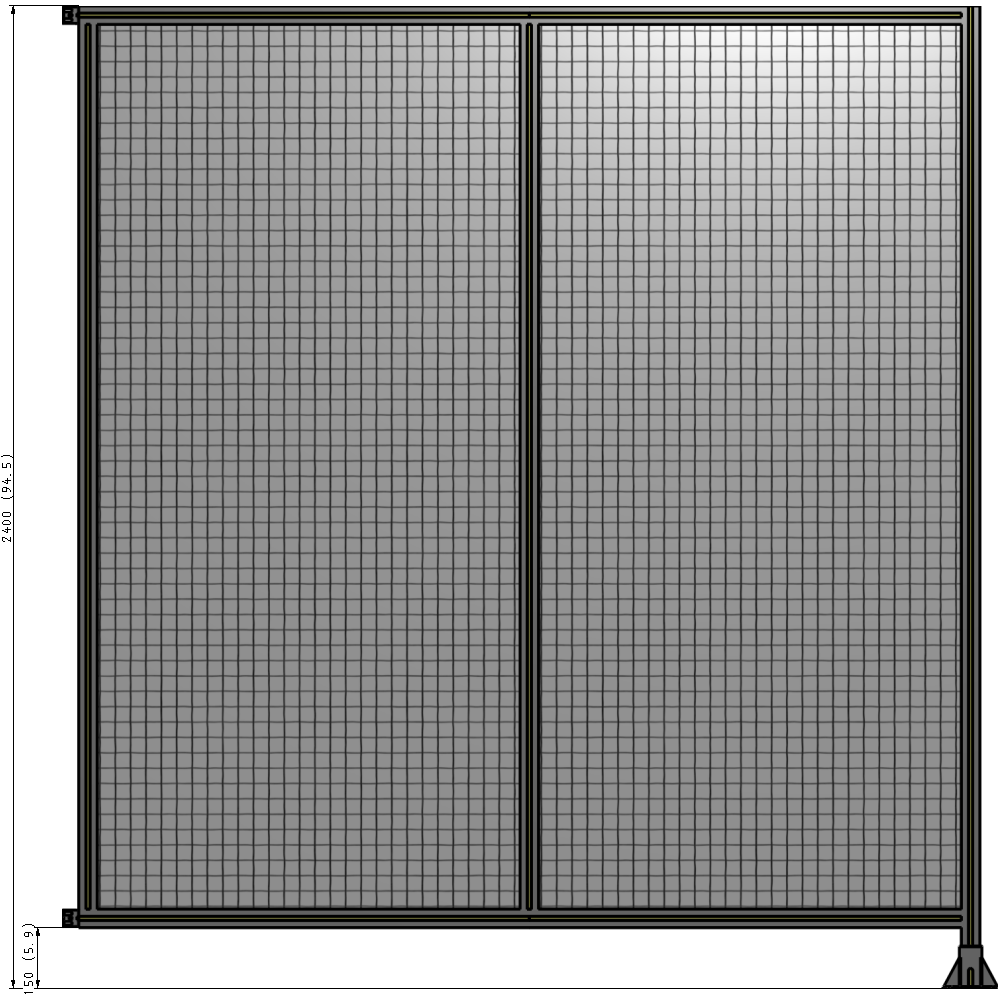 B2-2400-2200-0150-HYMFK GUARDING PANEL 2400MM TALL X 2200MM WIDE 1'' MESH