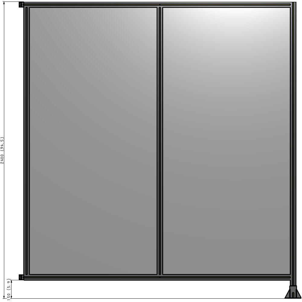 B2-2400-2200-0150-HYPFK GUARDING PANEL 2400MM TALL X 2200MM WIDE 1/4'' POLYCARBONATE