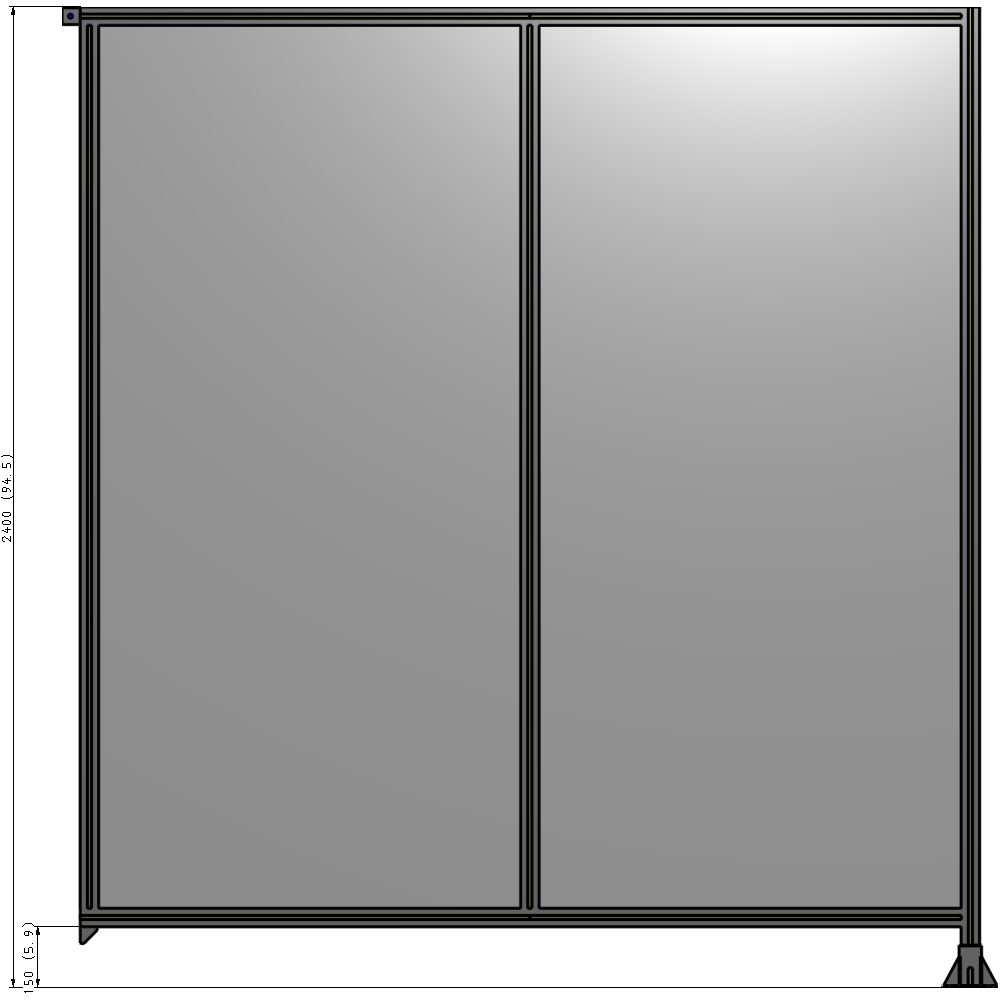 B2-2400-2200-0150-TYPFK GUARDING PANEL 2400MM TALL X 2200MM WIDE 1/4'' POLYCARBONATE
