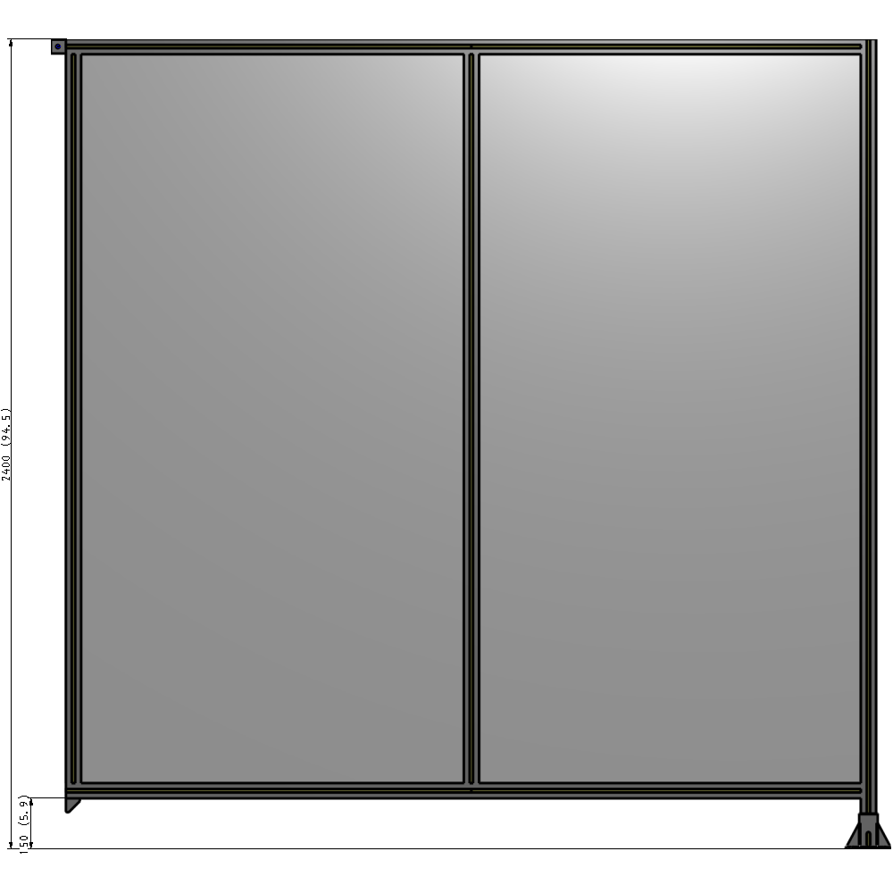 B2-2400-2400-0150-TYPFA GUARDING PANEL 2400MM TALL X 2400MM WIDE 1/4'' POLYCARBONATE