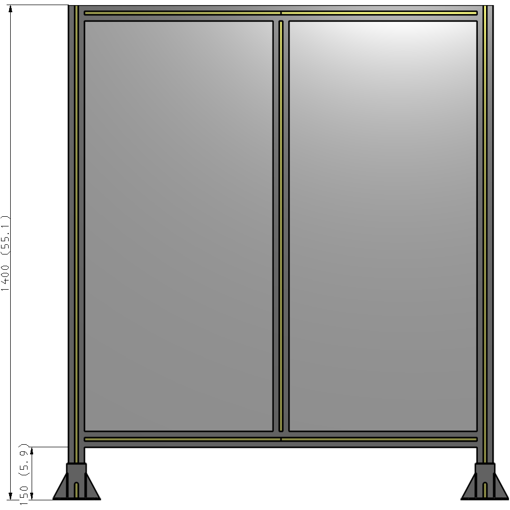 B3-1400-1200-0150-ZYPFK GUARDING PANEL 1400MM TALL X 1200MM WIDE 1/4'' POLYCARBONATE