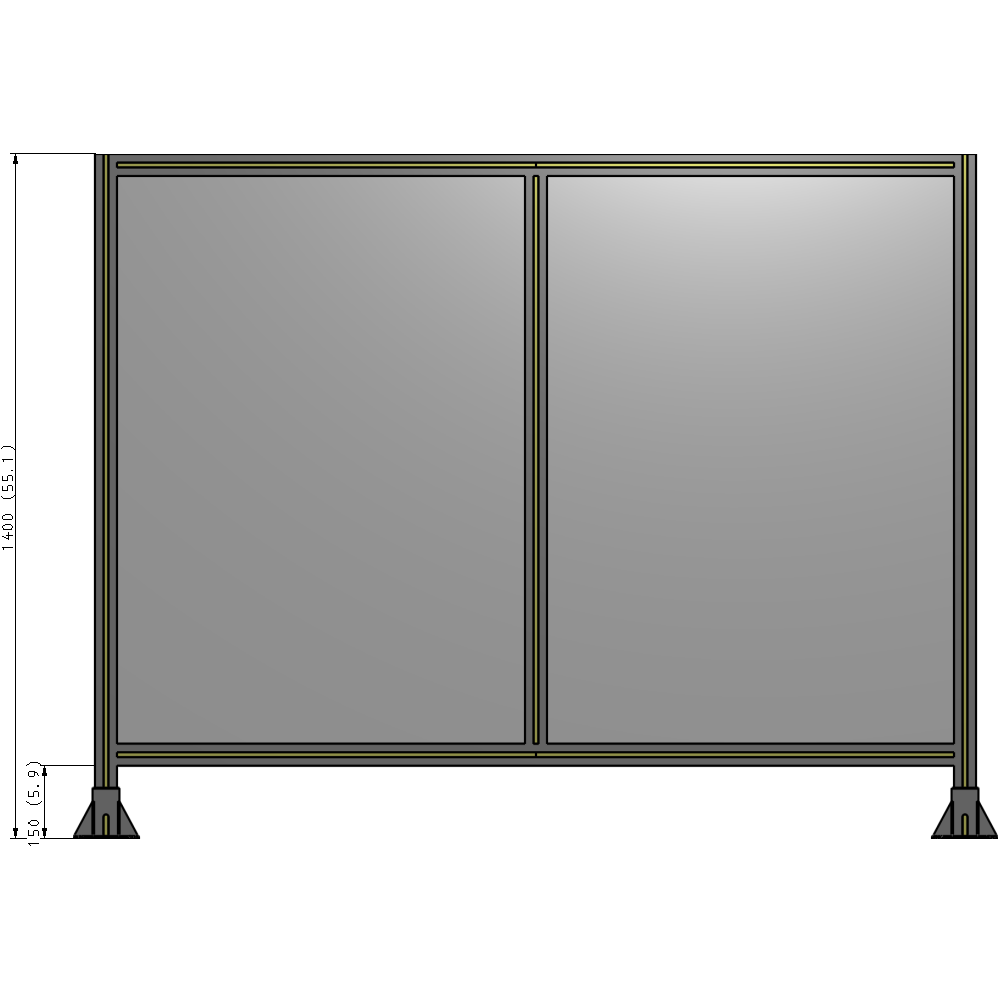 B3-1400-1800-0150-ZYPFA GUARDING PANEL 1400MM TALL X 1800MM WIDE 1/4'' POLYCARBONATE