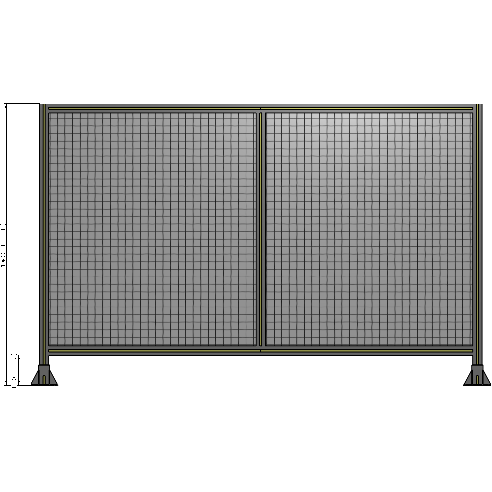 B3-1400-2200-0150-ZYMFK GUARDING PANEL 1400MM TALL X 2200MM WIDE 1'' MESH