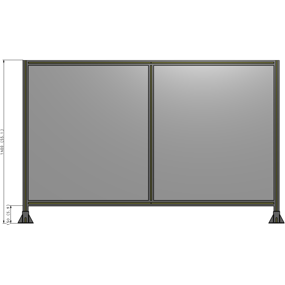 B3-1400-2200-0150-ZYPFA GUARDING PANEL 1400MM TALL X 2200MM WIDE 1/4'' POLYCARBONATE