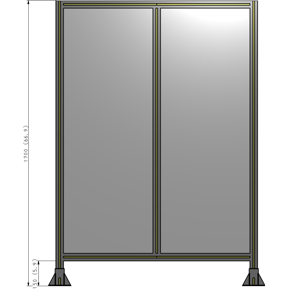 B3-1700-1200-0150-ZYPFA GUARDING PANEL 1700MM TALL X 1200MM WIDE 1/4'' POLYCARBONATE