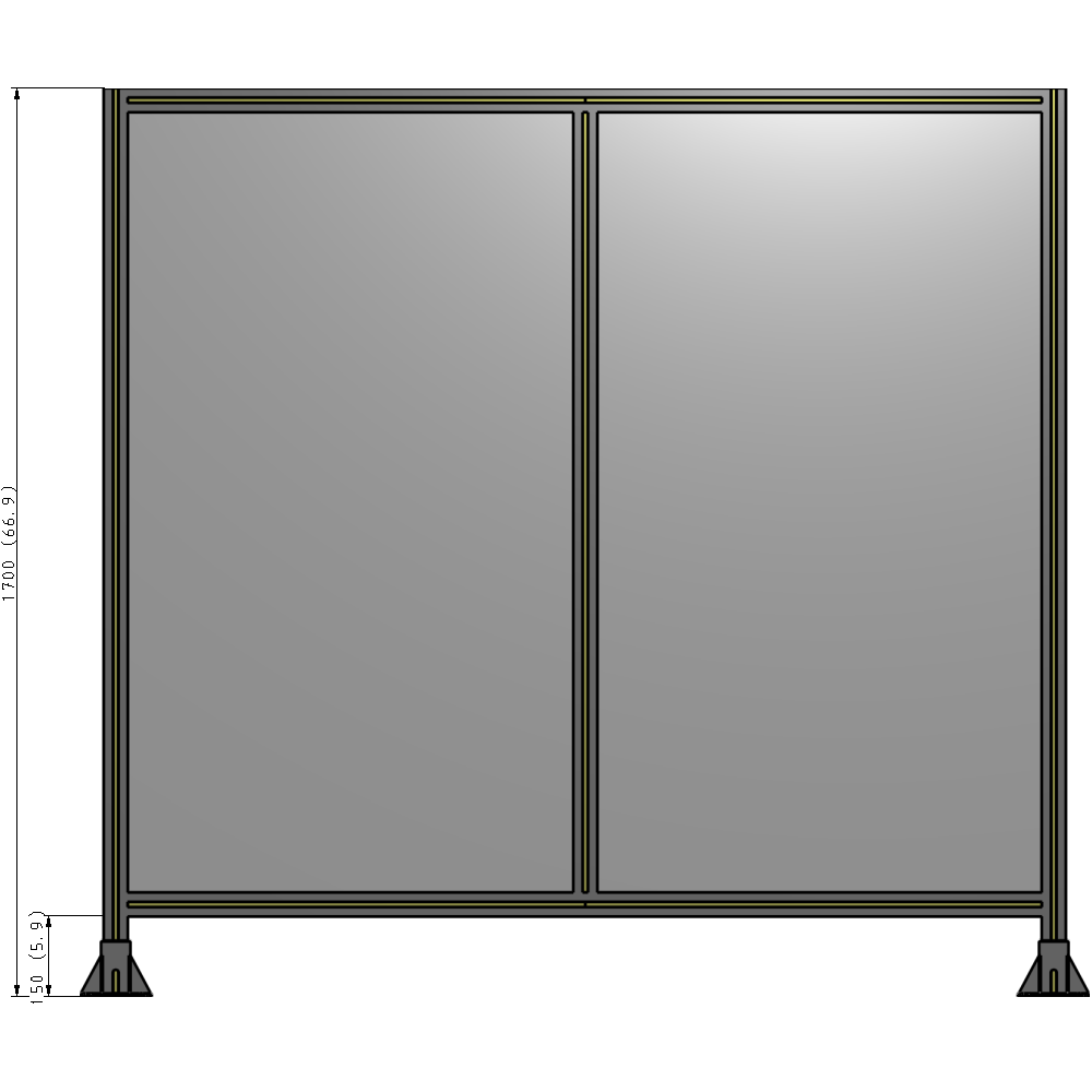 B3-1700-1800-0150-ZYPFA GUARDING PANEL 1700MM TALL X 1800MM WIDE 1/4'' POLYCARBONATE