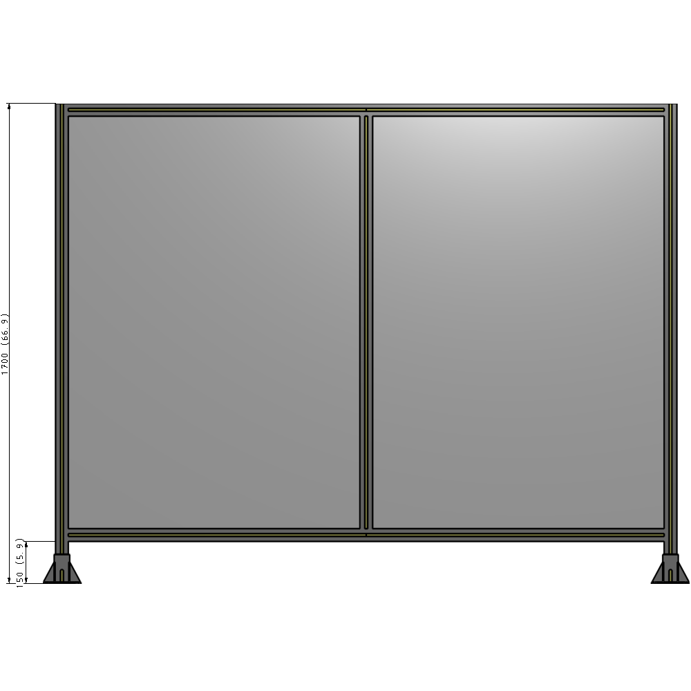 B3-1700-2200-0150-ZYPFA GUARDING PANEL 1700MM TALL X 2200MM WIDE 1/4'' POLYCARBONATE