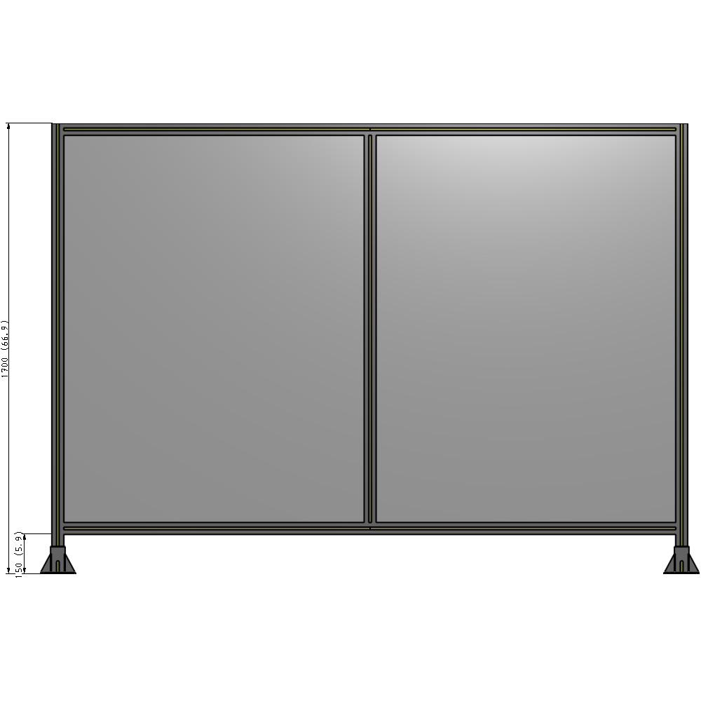 B3-1700-2400-0150-ZYPFA GUARDING PANEL 1700MM TALL X 2400MM WIDE 1/4'' POLYCARBONATE