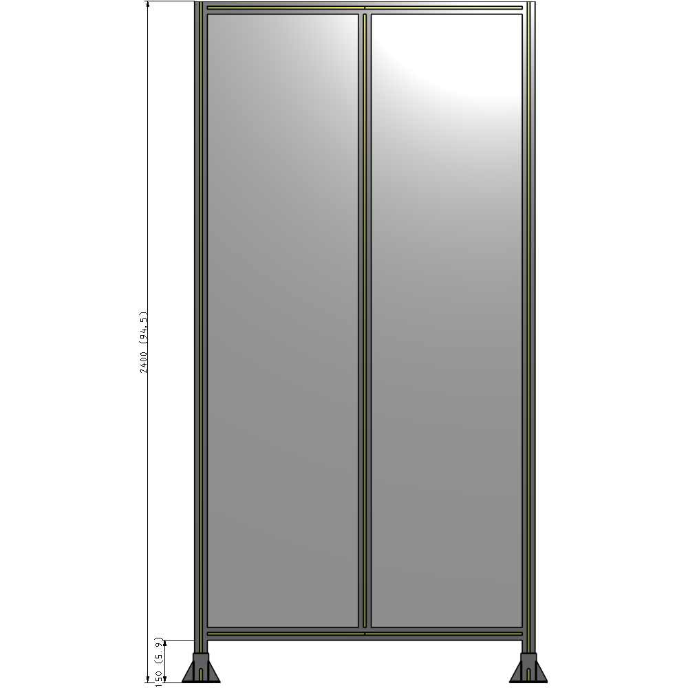 B3-2400-1200-0150-ZYPFK GUARDING PANEL 2400MM TALL X 1200MM WIDE 1/4'' POLYCARBONATE