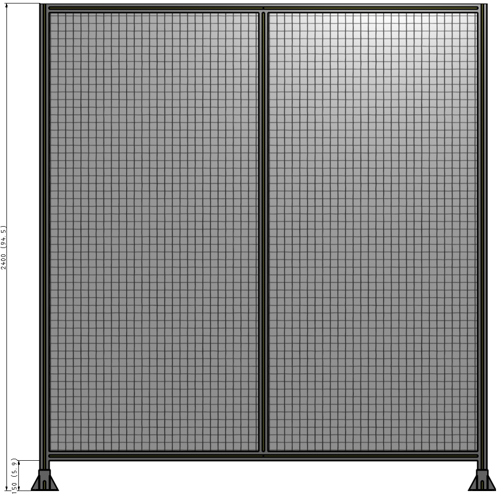 B3-2400-2200-0150-ZYMFA GUARDING PANEL 2400MM TALL X 2200MM WIDE 1'' MESH