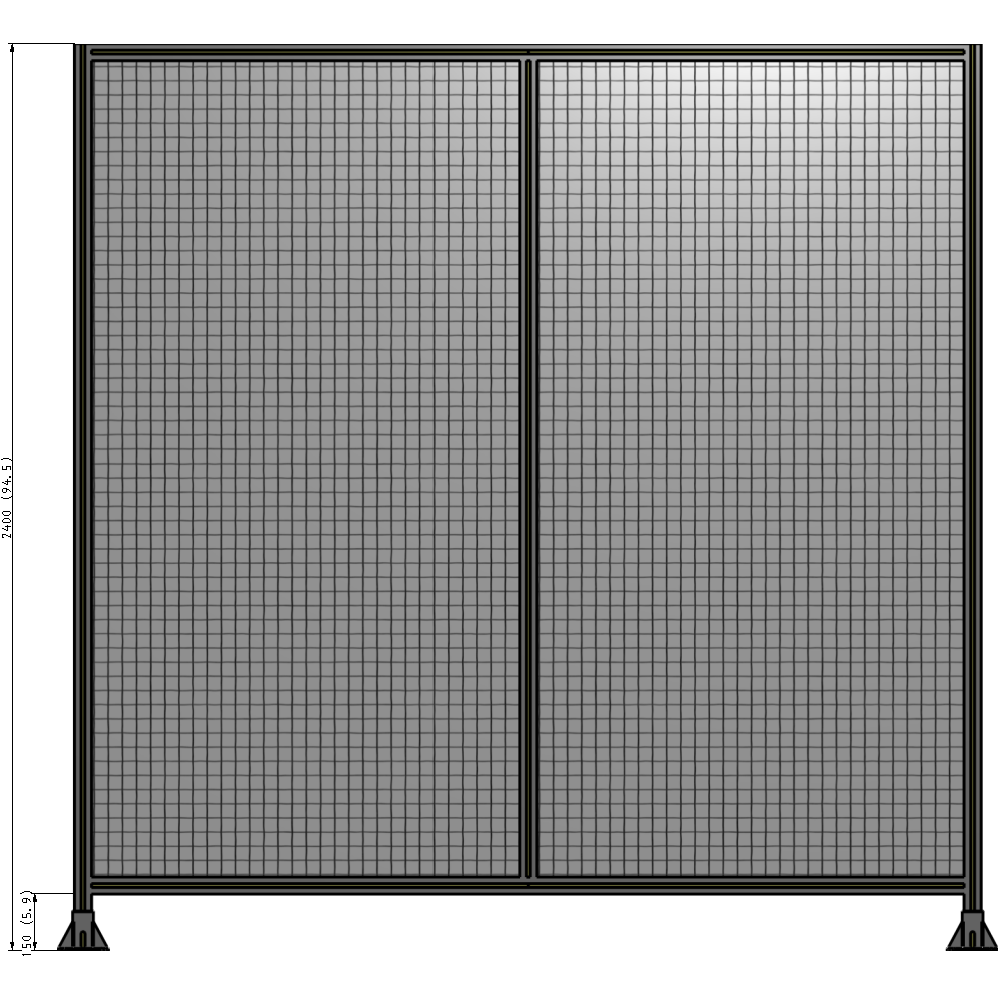B3-2400-2400-0150-ZYMFK GUARDING PANEL 2400MM TALL X 2400MM WIDE 1'' MESH