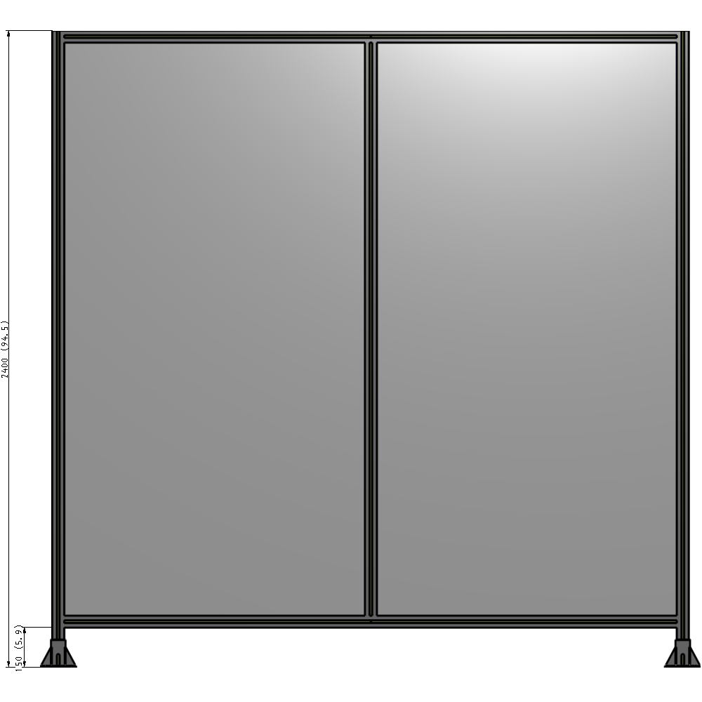 B3-2400-2400-0150-ZYPFK GUARDING PANEL 2400MM TALL X 2400MM WIDE 1/4'' POLYCARBONATE