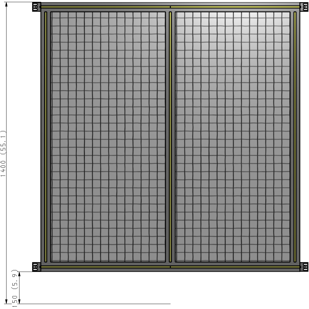 B4-1400-1200-0150-HYMZA GUARDING PANEL 1400MM TALL X 1200MM WIDE 1'' MESH