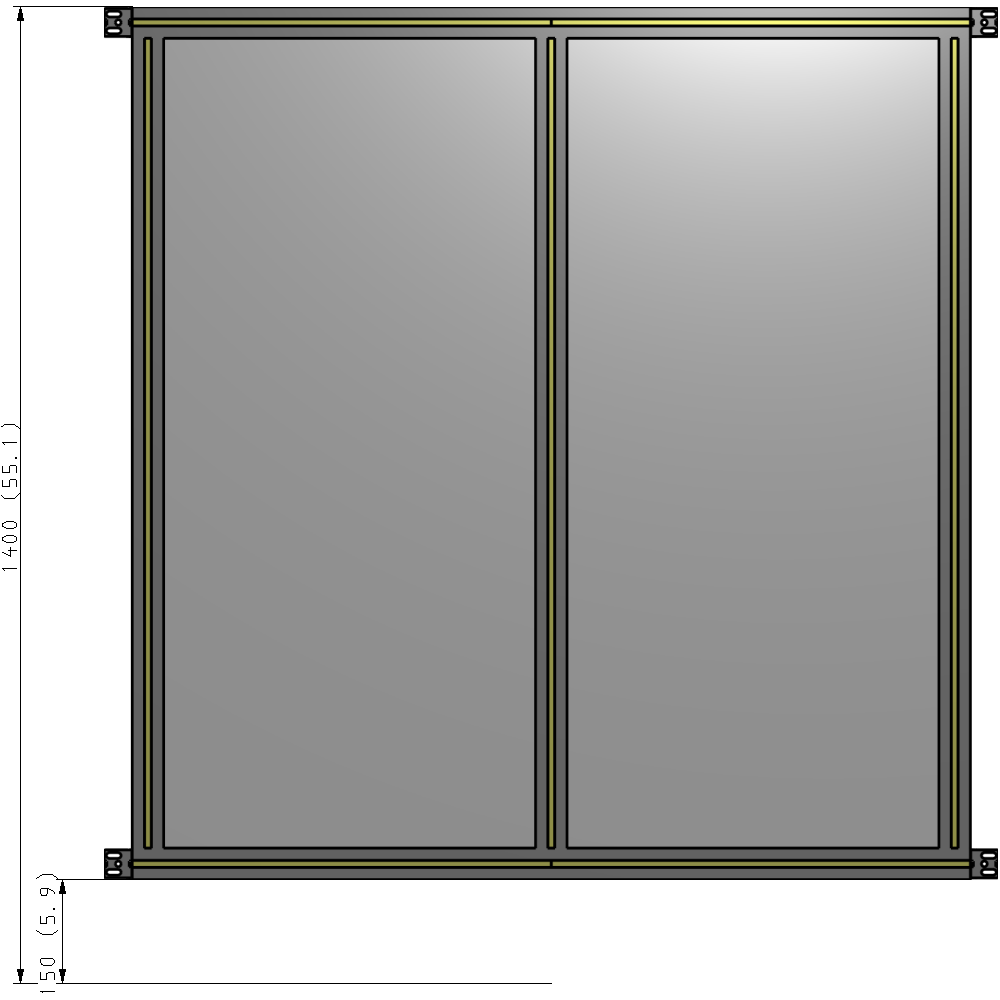 B4-1400-1200-0150-HYPZA GUARDING PANEL 1400MM TALL X 1200MM WIDE 1/4'' POLYCARBONATE