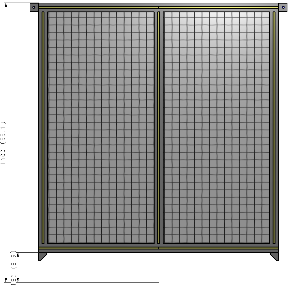 B4-1400-1200-0150-TYMZA GUARDING PANEL 1400MM TALL X 1200MM WIDE 1'' MESH